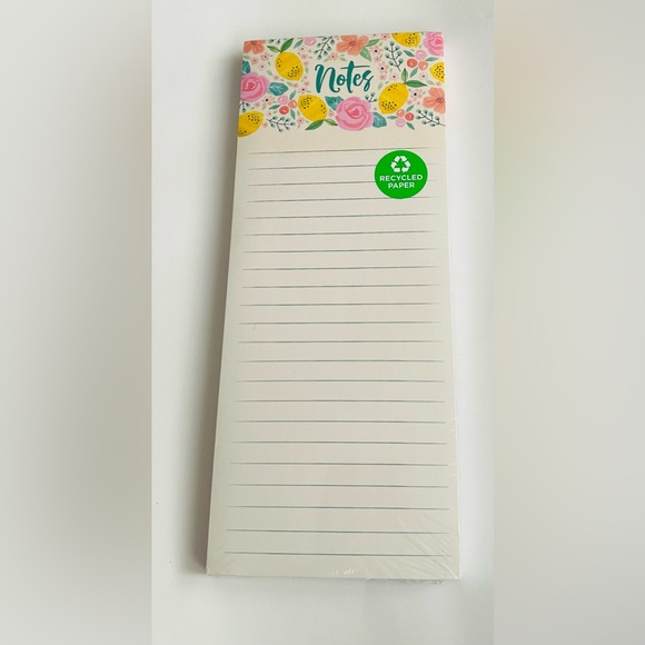 New Lined Note Pad "Notes" Pad Magnet on Back Clementine Vietnam Recycled Paper - Picture 5 of 12